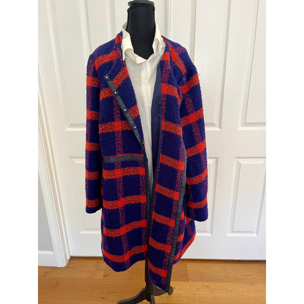ModCloth Vintage Style Wool Blend Plaid Duster Coat 3XL